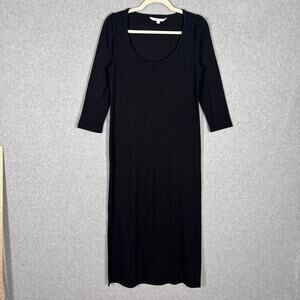 The‎ Nines Hatch Maternity Dress Medium Midi Ribbed Slits Minimal Quiet Basic